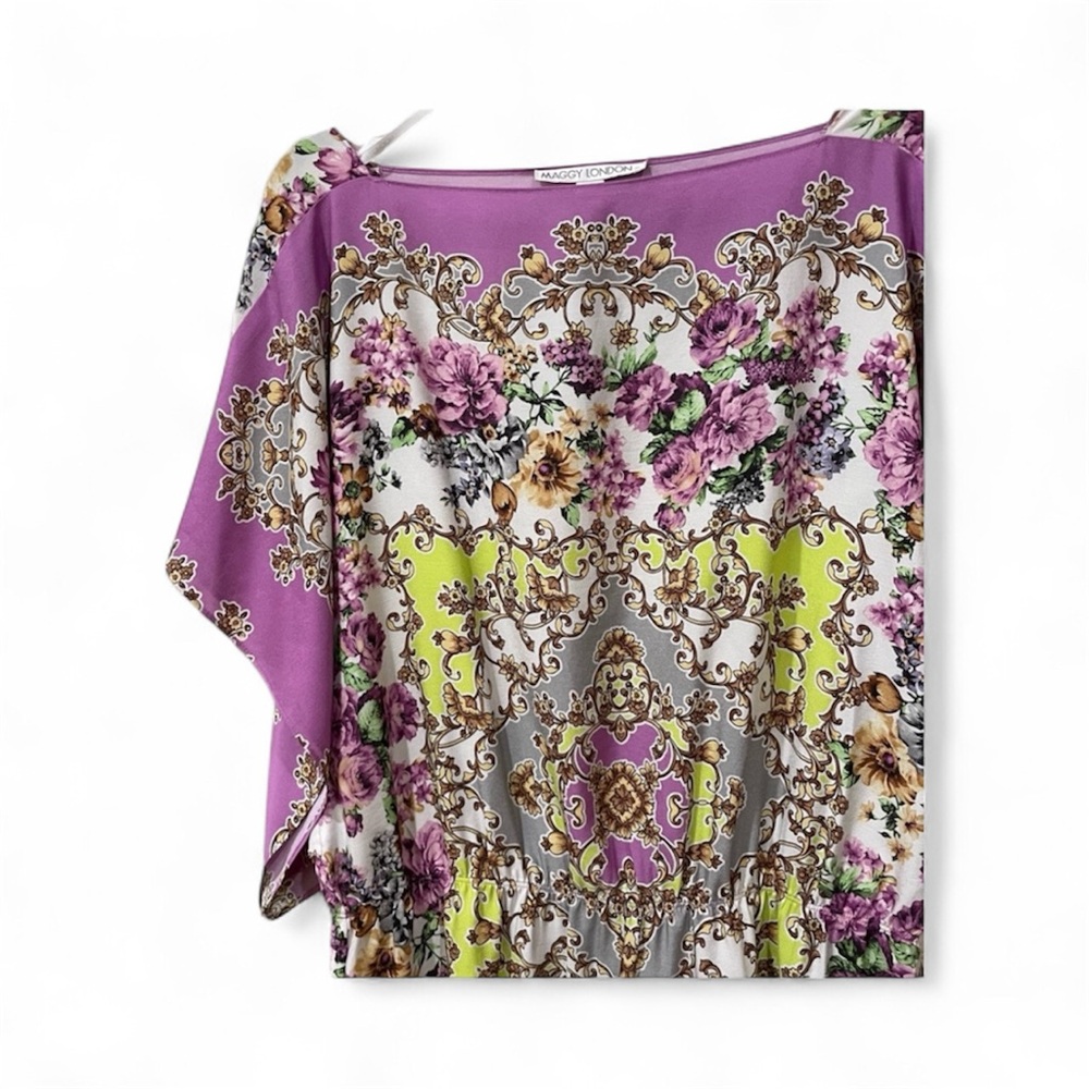 Maggy London Purple and Green Floral Dress - Picture 4 of 12